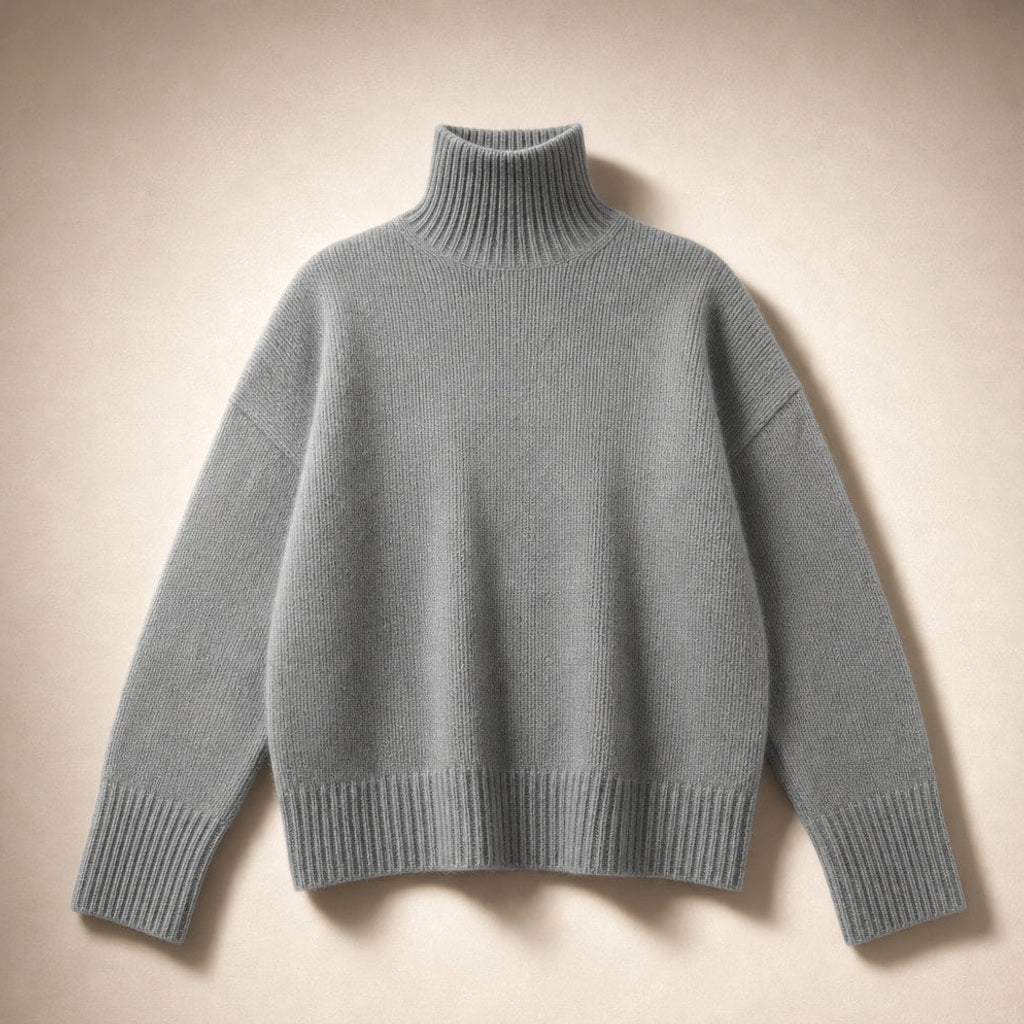 Itta | Rollkragenpullover mit hohem Stehkragen Grau – Produktfoto