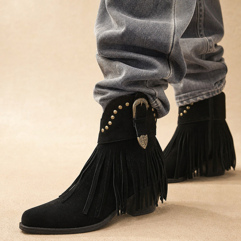 Iwi | Westernstiefel mit Fransen und weitem Schaft – Produktfoto