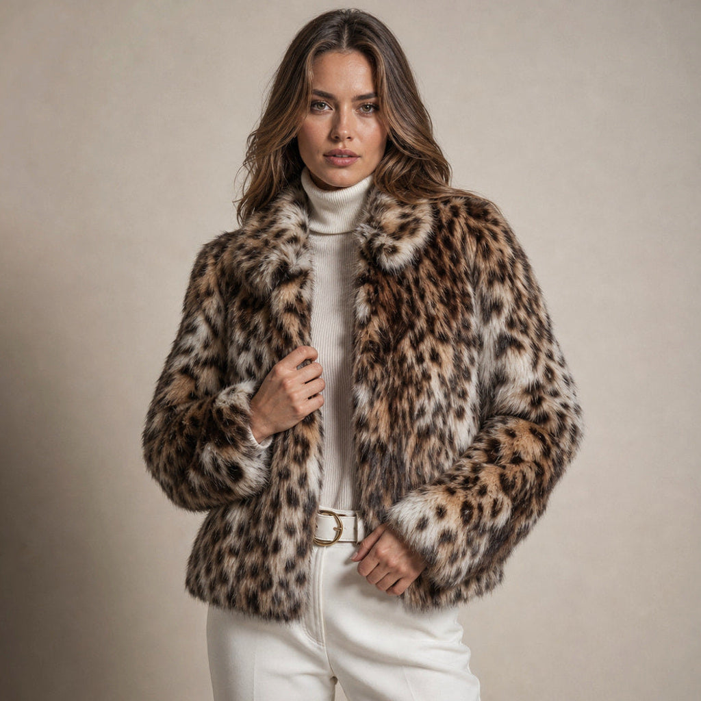 Klarissa | Kurzjacke aus Kunstfell mit offener Front Braun Braun – Produktfoto