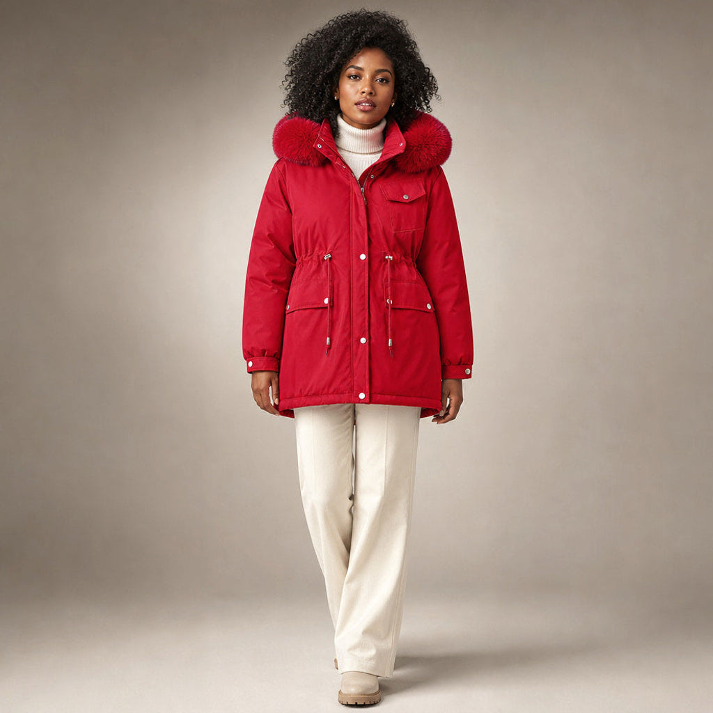Klementine | Parka mit Webpelzfutter und Taillenzug – Premium Editorial