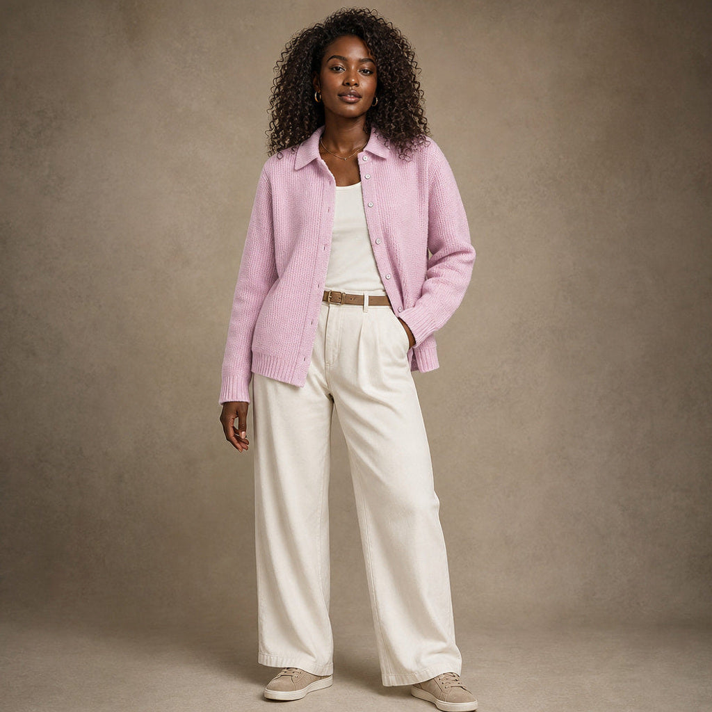 Krimhild | Lange Strickjacke mit Knopfleiste – Premium Editorial