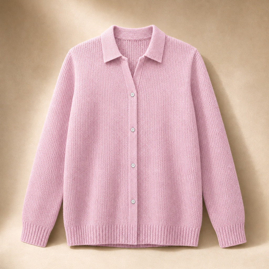 Krimhild | Lange Strickjacke mit Knopfleiste – Produktfoto