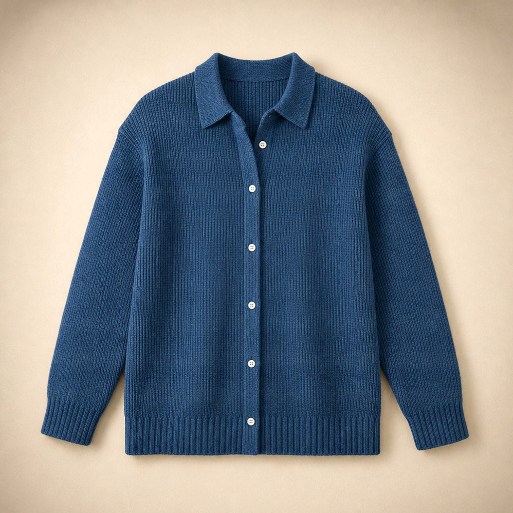 Krimhild | Lange Strickjacke mit Knopfleiste – Produktfoto