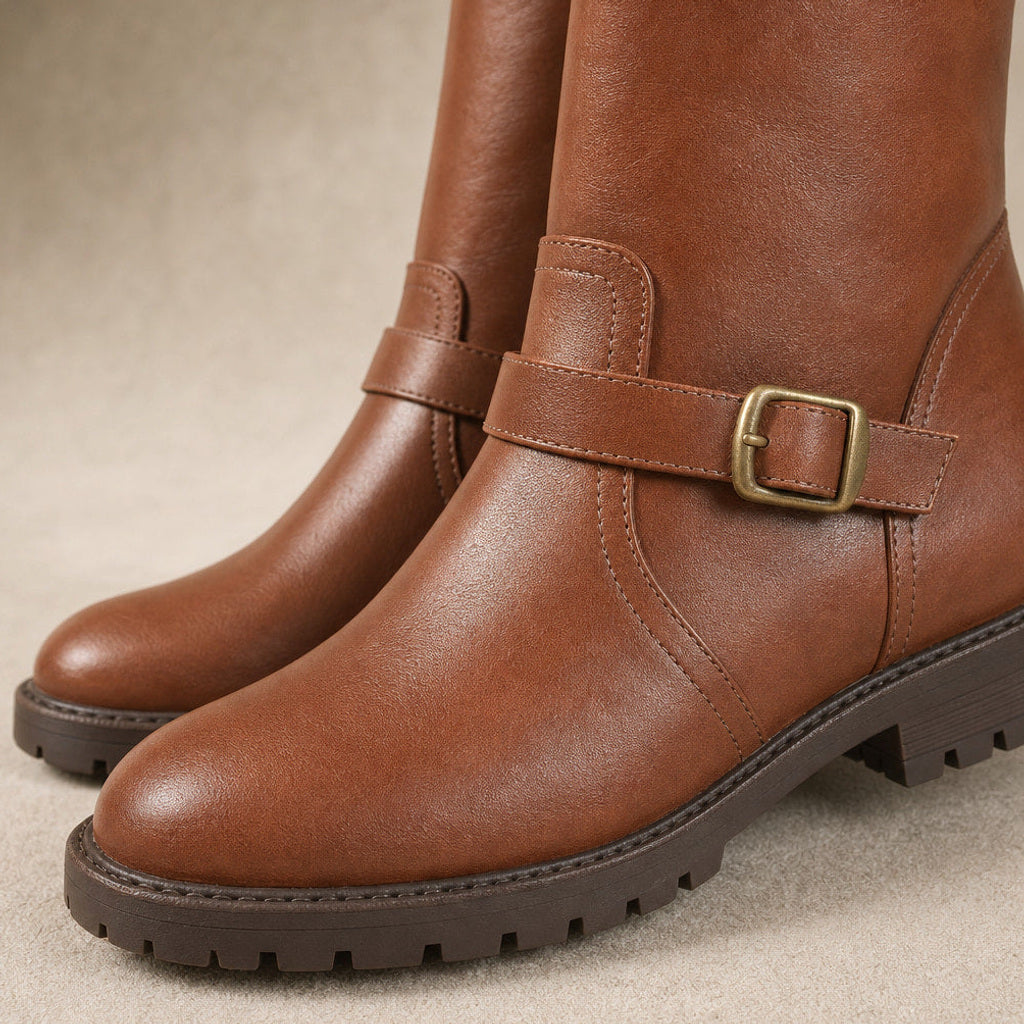 Kunigunde | Chelsea Boots mit gepolstertem Fußbett Braun – Stoff- und Detailaufnahme