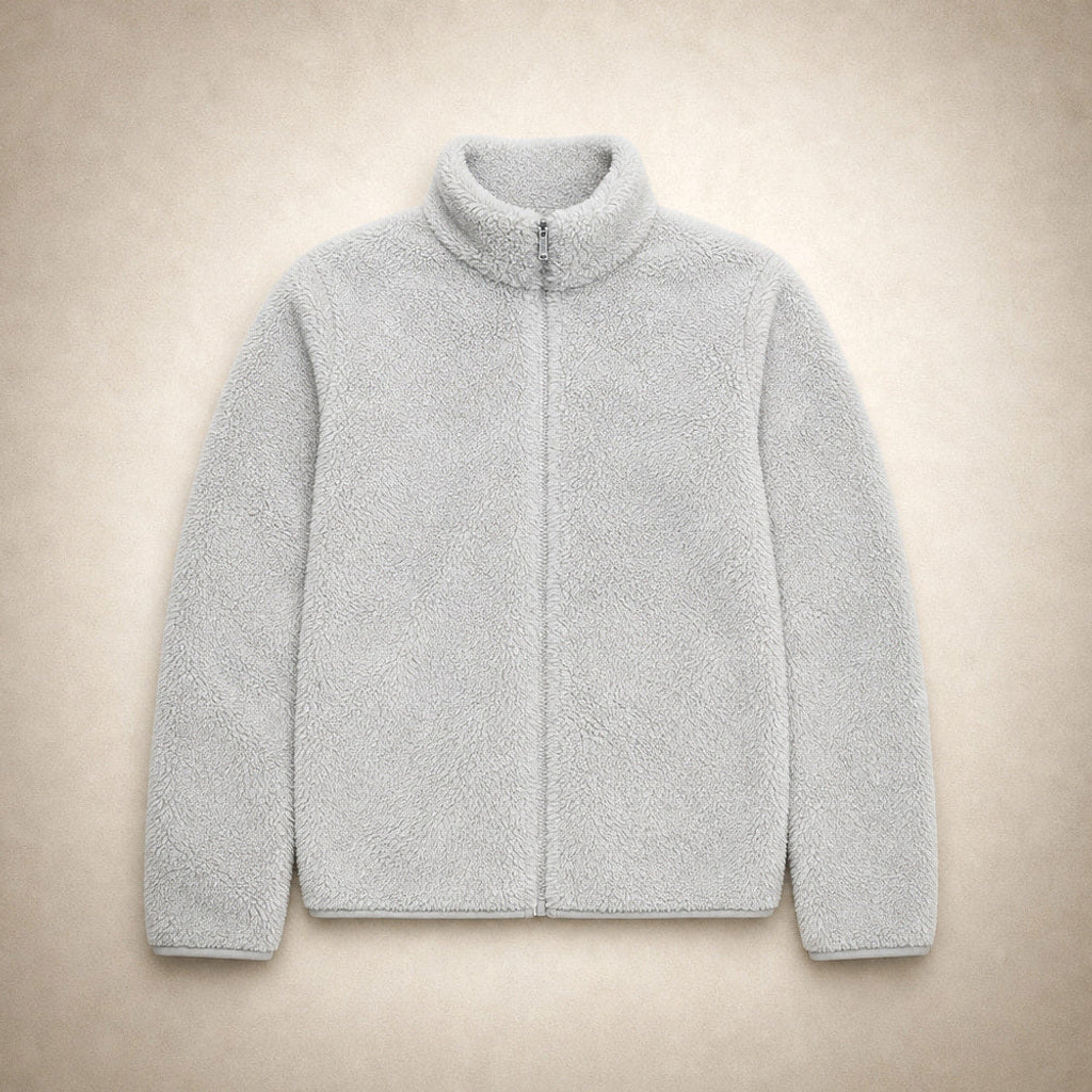 Lebrecht | Teddyfleece-Jacke mit Stehkragen – Flatlay-Produktfoto