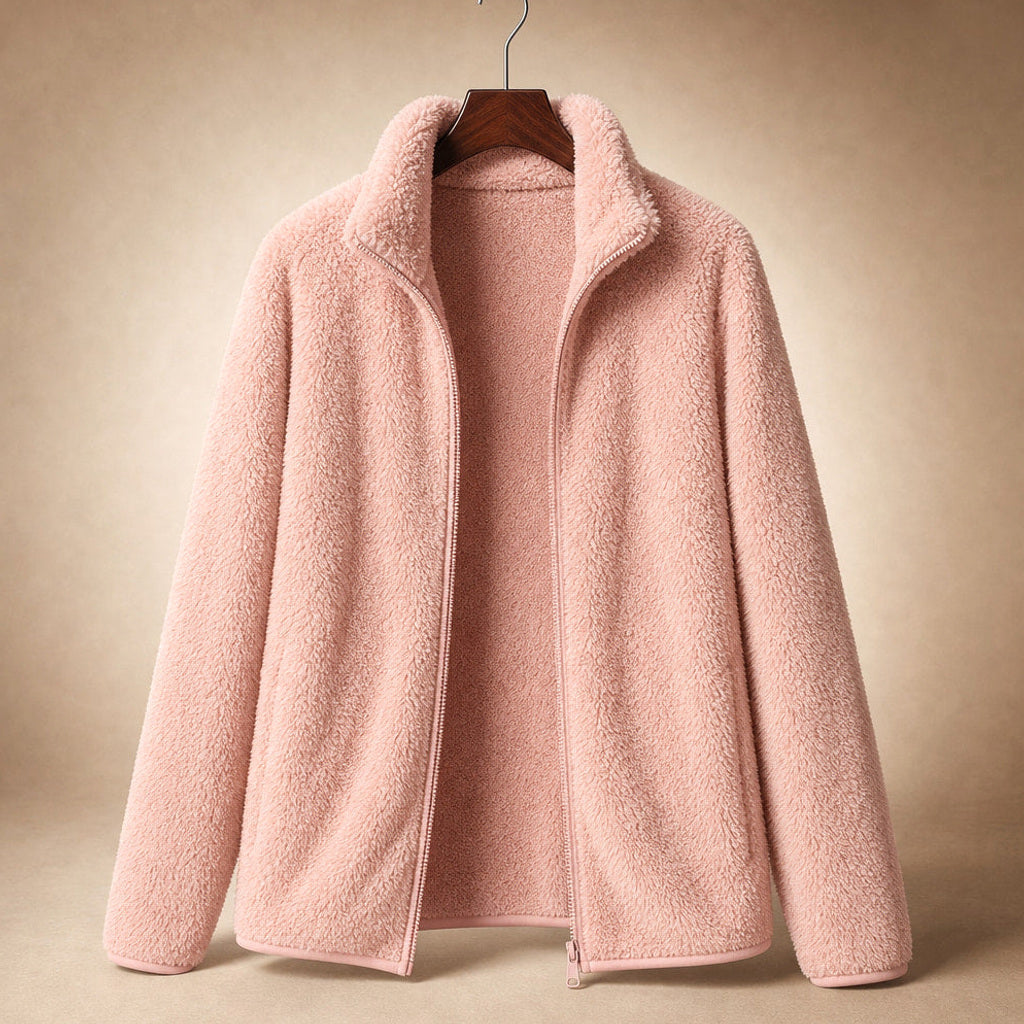 Lebrecht | Teddyfleece-Jacke mit Stehkragen Pink – Produktfoto