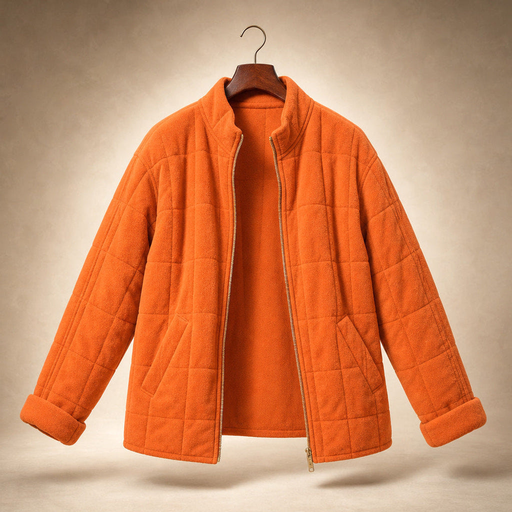 Lotte | Steppjacke mit schmalen Steppkanälen und lockerer Passform Orange – Produktfoto