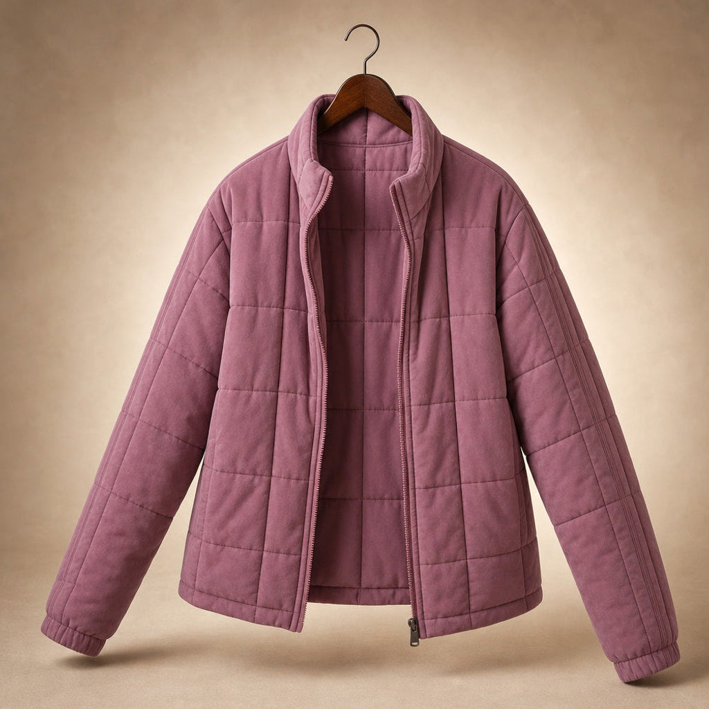 Lotte | Steppjacke mit schmalen Steppkanälen und lockerer Passform Pink – Produktfoto