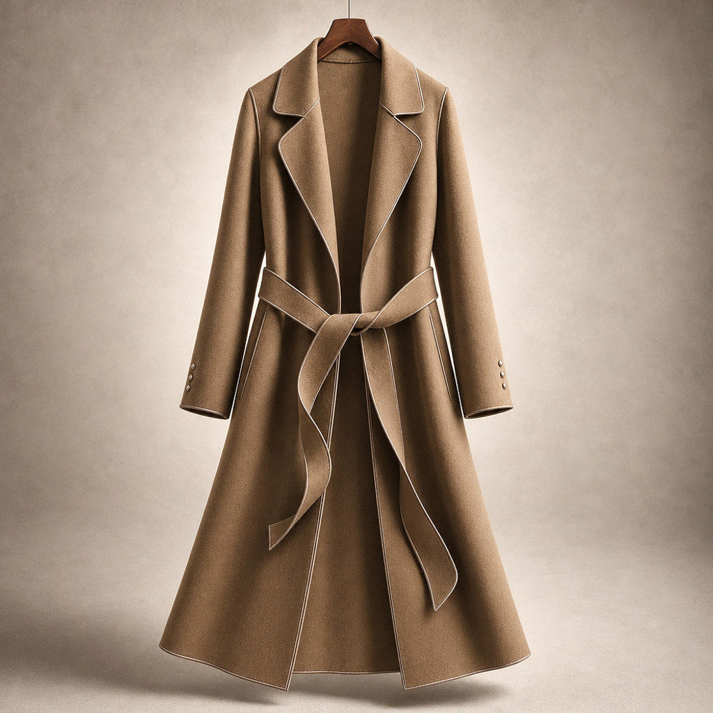 Lukas | Kurzer Trenchcoat mit Bindegürtel Braun – Produktfoto