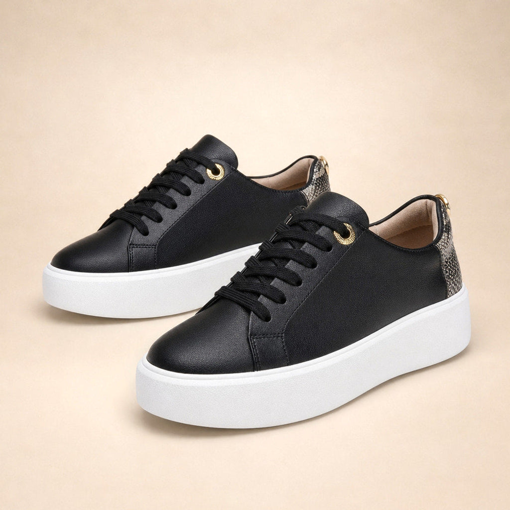 Lungunde | Plateau Sneaker mit Zierkette an der Ferse Schwarz – Produktfoto