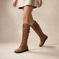 Odilia | Kniehohe Stiefel mit Plateausohle Braun – Produktfoto