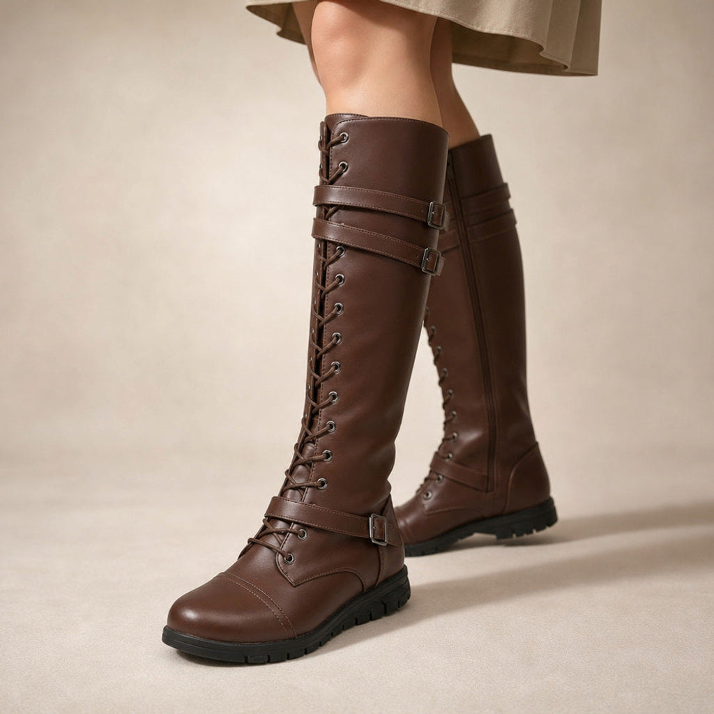 Odilia | Kniehohe Stiefel mit Plateausohle – Produktfoto