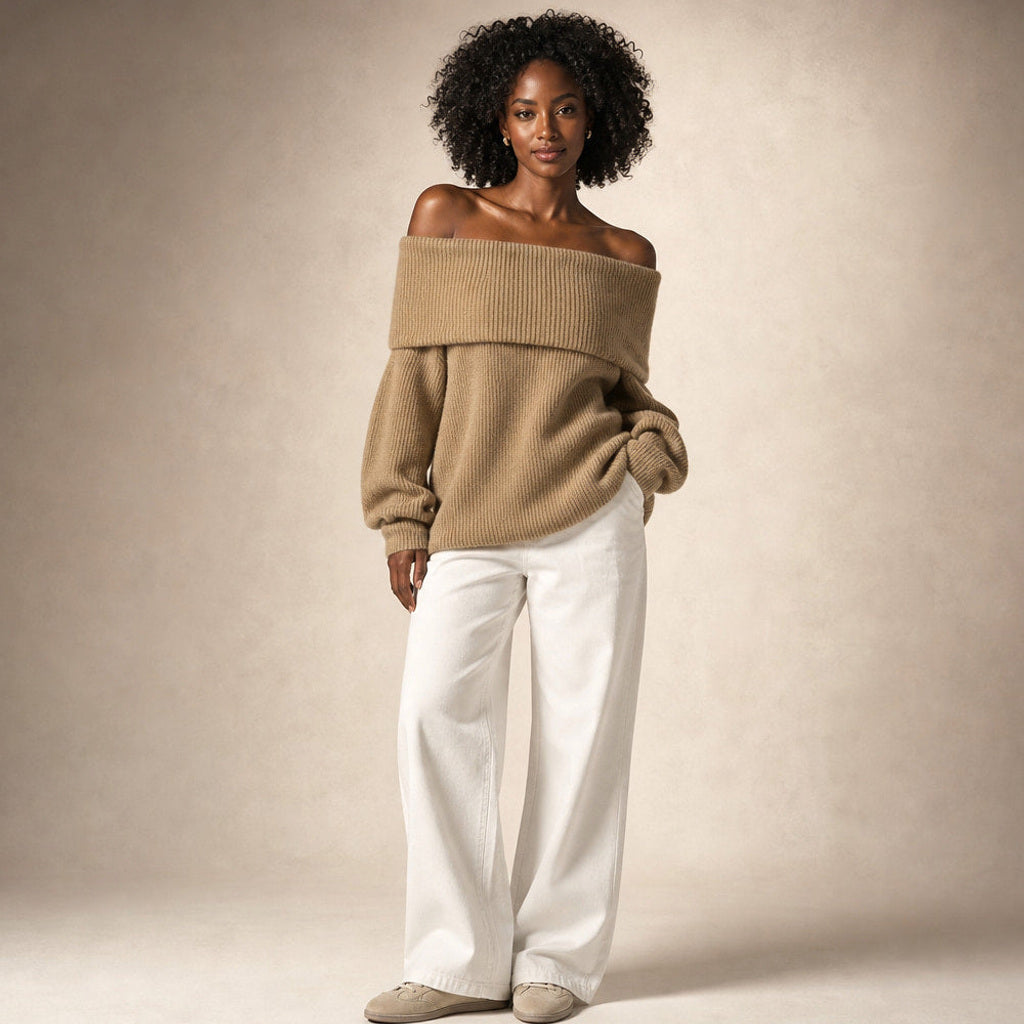 Odilie | Off-Shoulder-Pullover mit Longline-Schnitt – Produktfoto