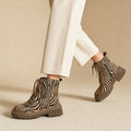 Odolinne | Stiefel mit Zebra-Print und Schnürung – Produktfoto