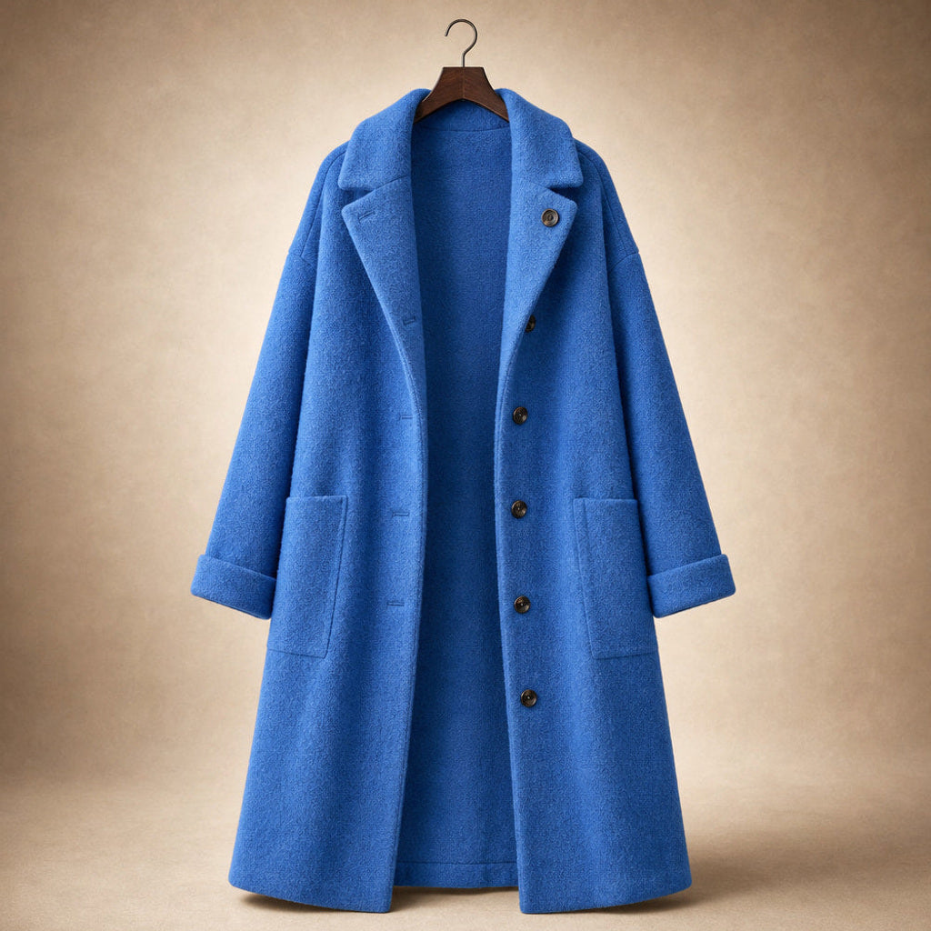 Ofka | Lange Winterjacke mit schmalem Schnitt Blau – Produktfoto