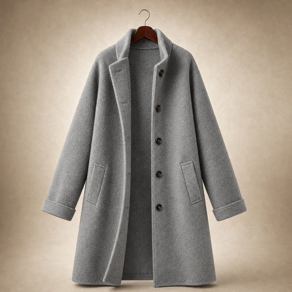 Ofka | Lange Winterjacke mit schmalem Schnitt Grau – Produktfoto