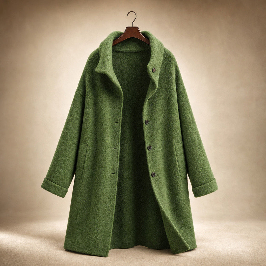 Ofka | Lange Winterjacke mit schmalem Schnitt Grün – Produktfoto