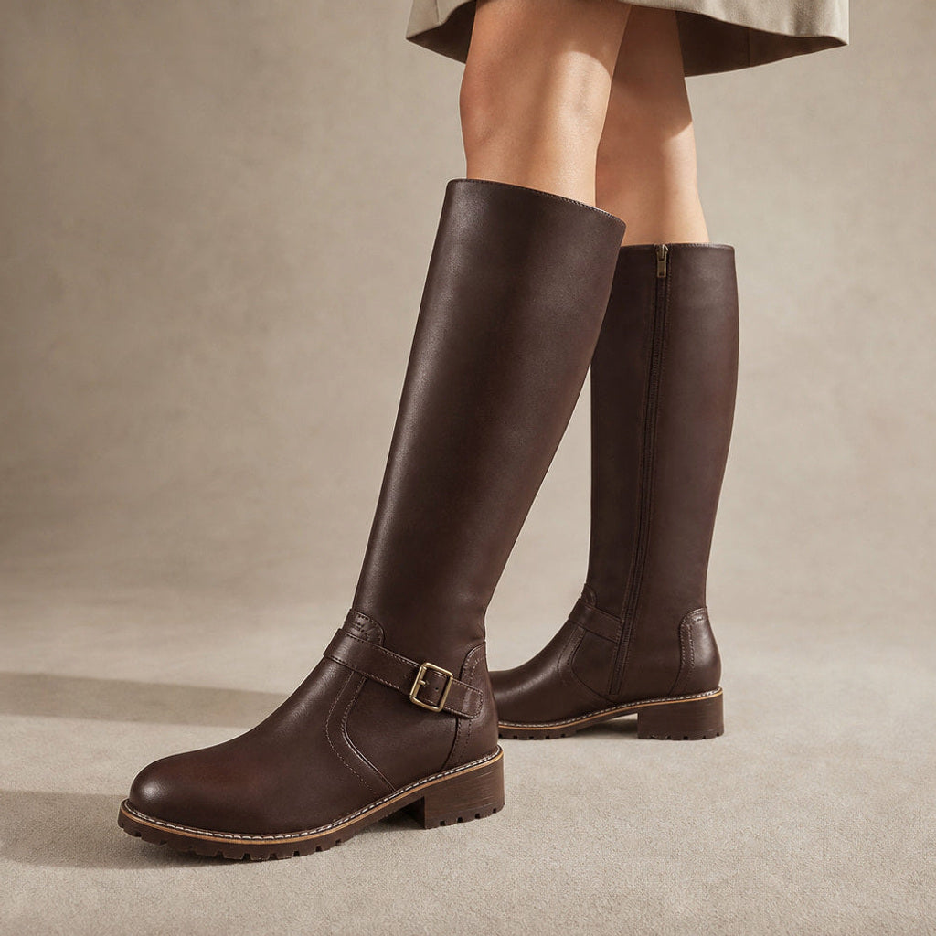 Raika | Chelsea Boots mit hohem Schaft und Seitenzip Dunkelbraun – Produktfoto