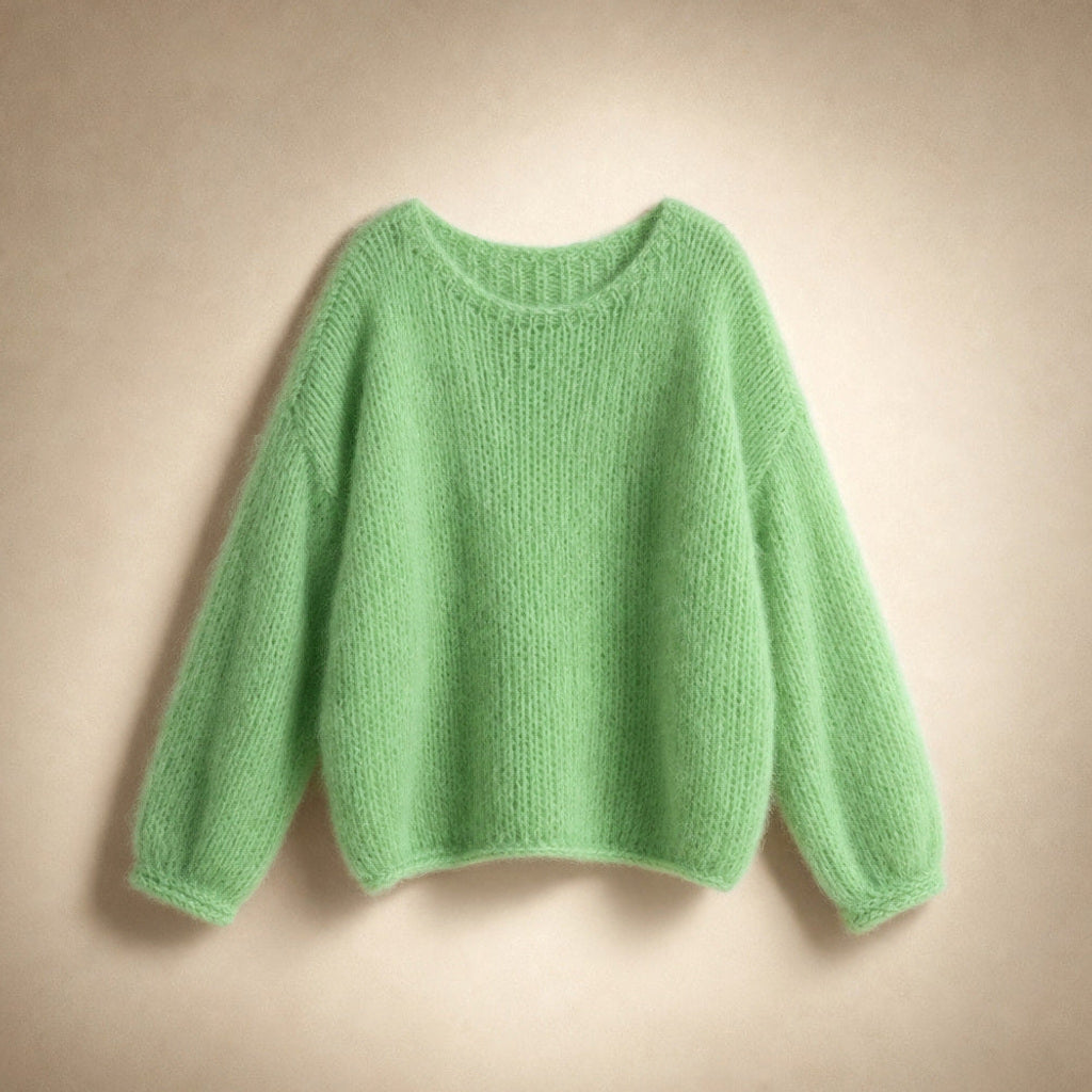 Regindis | Oversized Strickpullover mit Fallschulter Grün – Produktfoto