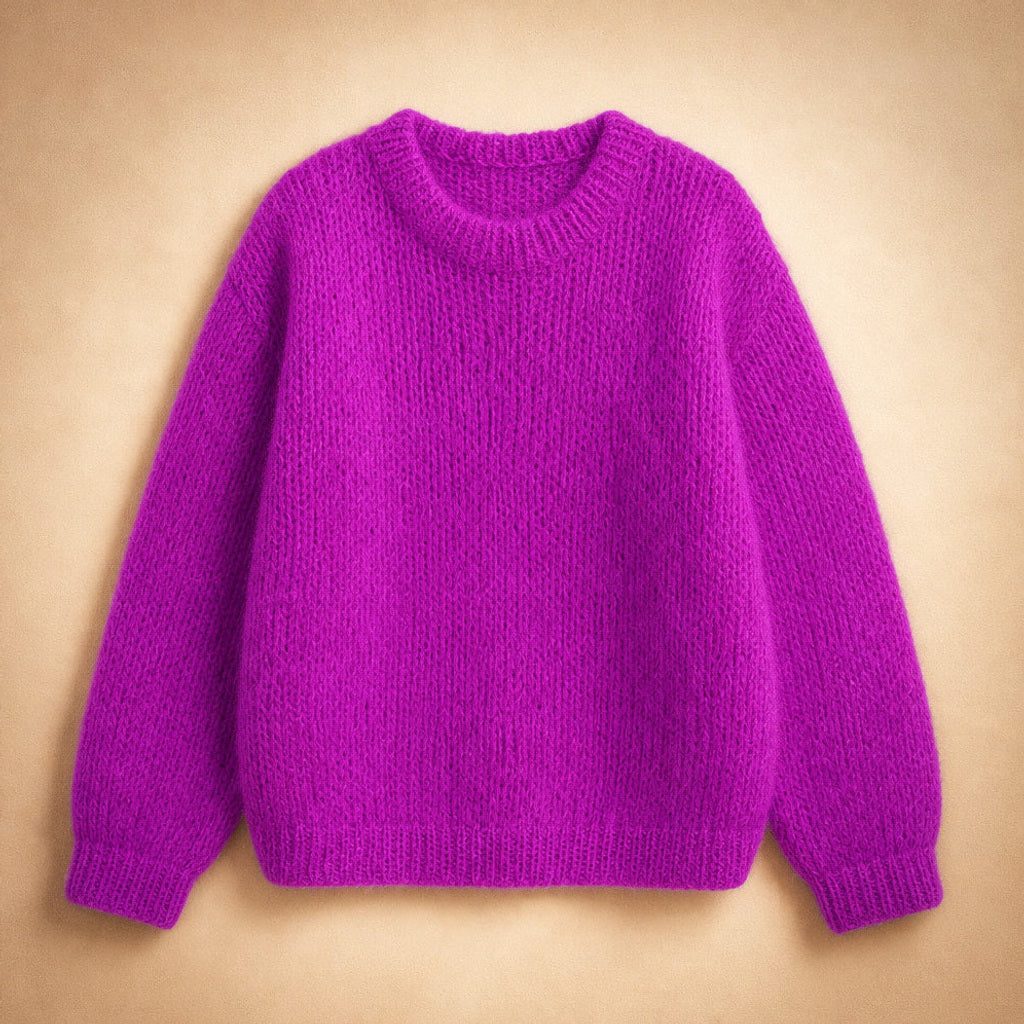 Regindis | Oversized Strickpullover mit Fallschulter Lila – Produktfoto