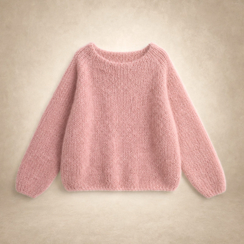 Regindis | Oversized Strickpullover mit Fallschulter Pink – Produktfoto