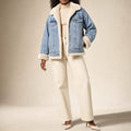 Rimhilde | Jeansmantel mit Fleecefutter Himmelblau Himmelblau – Produktfoto