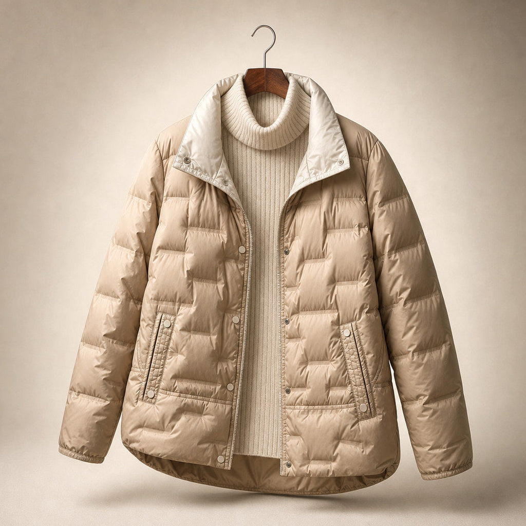 Rosamunde | Steppjacke mit Stehkragen und schmalem Schnitt Khaki – Produktfoto