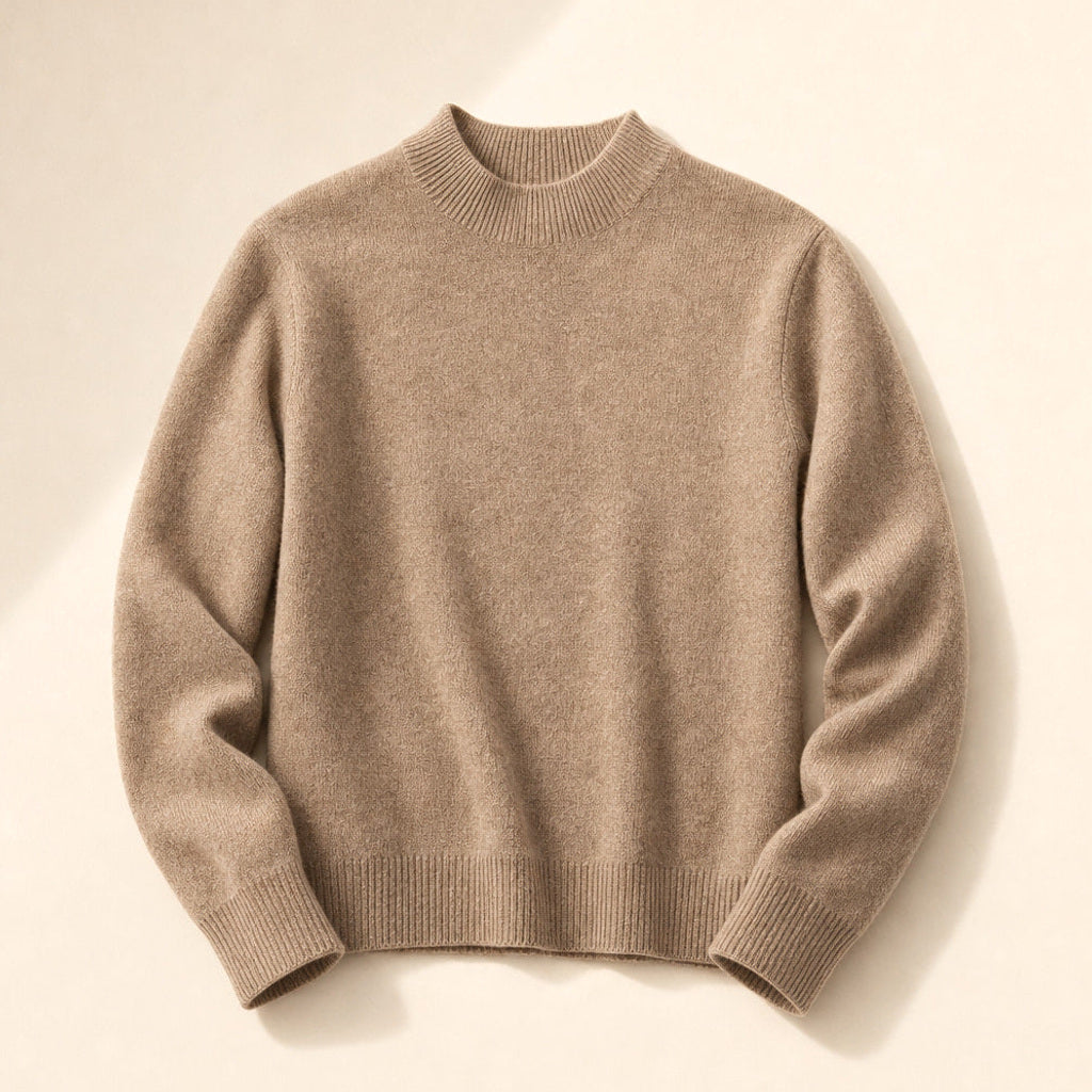 Rottrud | Feinstrickpullover mit Rundhalsausschnitt Braun – Produktfoto