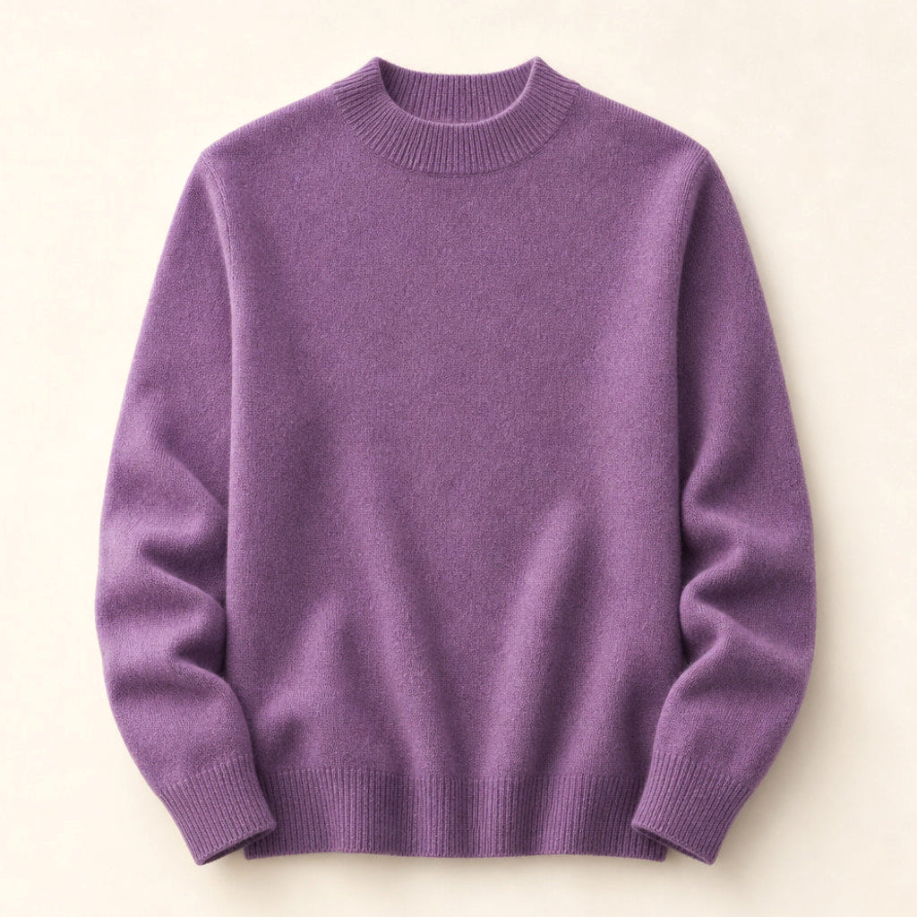 Rottrud | Feinstrickpullover mit Rundhalsausschnitt Dunkellila – Produktfoto