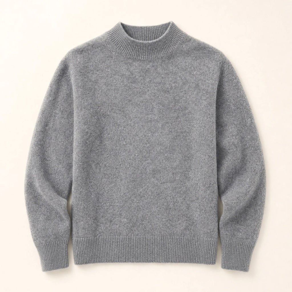 Rottrud | Feinstrickpullover mit Rundhalsausschnitt Grau – Produktfoto