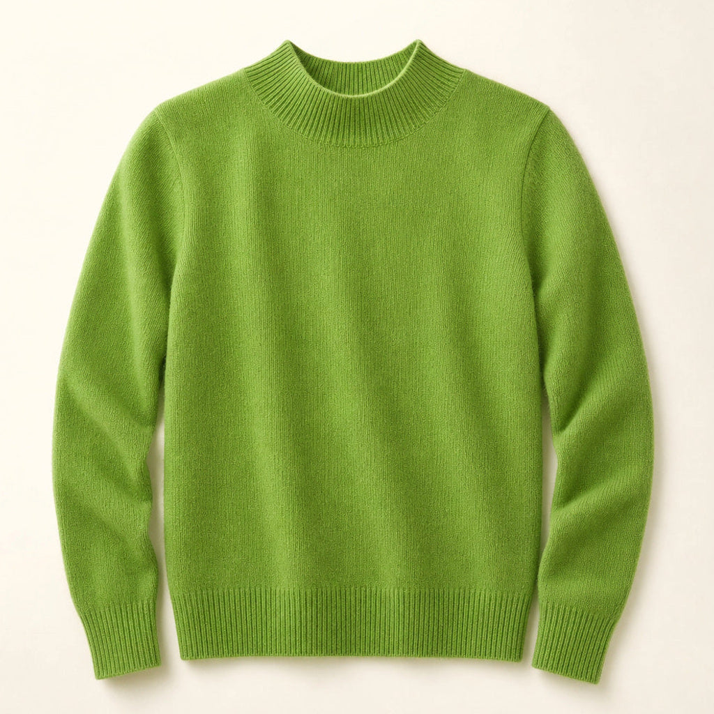 Rottrud | Feinstrickpullover mit Rundhalsausschnitt Grün – Produktfoto