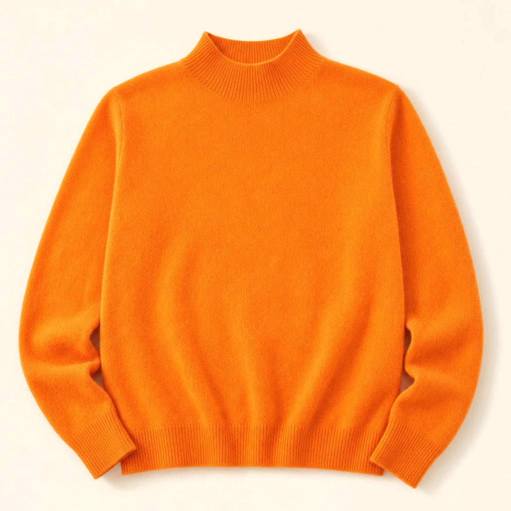 Rottrud | Feinstrickpullover mit Rundhalsausschnitt Orange – Produktfoto