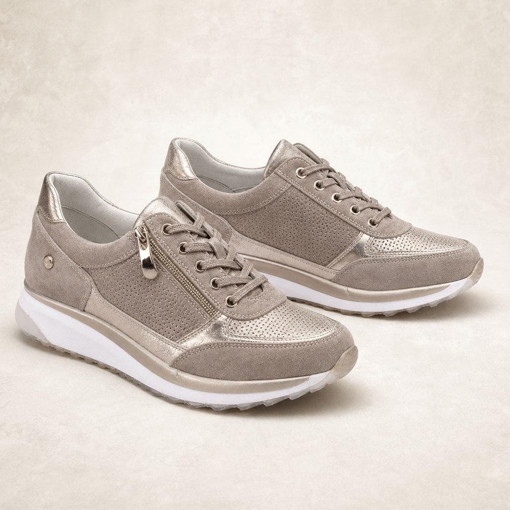 Rudolfine | Plateau-Sneaker mit Metallic-Einsatz – Produktfoto