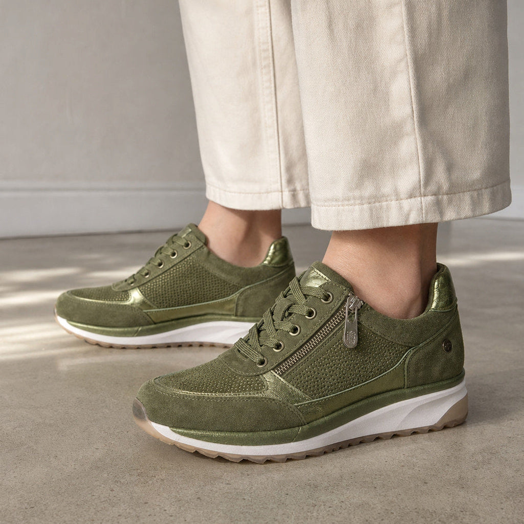 Rudolfine | Plateau-Sneaker mit Metallic-Einsatz – Produktfoto