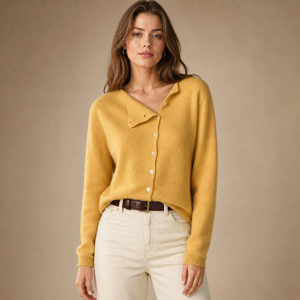 Rufine | Feinstrick-Strickjacke mit durchgehender Knopfleiste – Produktfoto