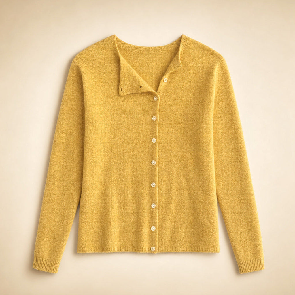 Rufine | Feinstrick-Strickjacke mit durchgehender Knopfleiste – Produktfoto