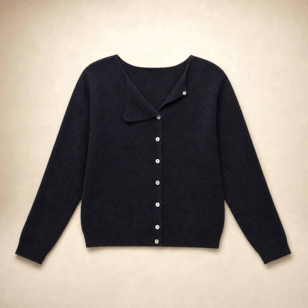 Rufine | Feinstrick-Strickjacke mit durchgehender Knopfleiste – Produktfoto