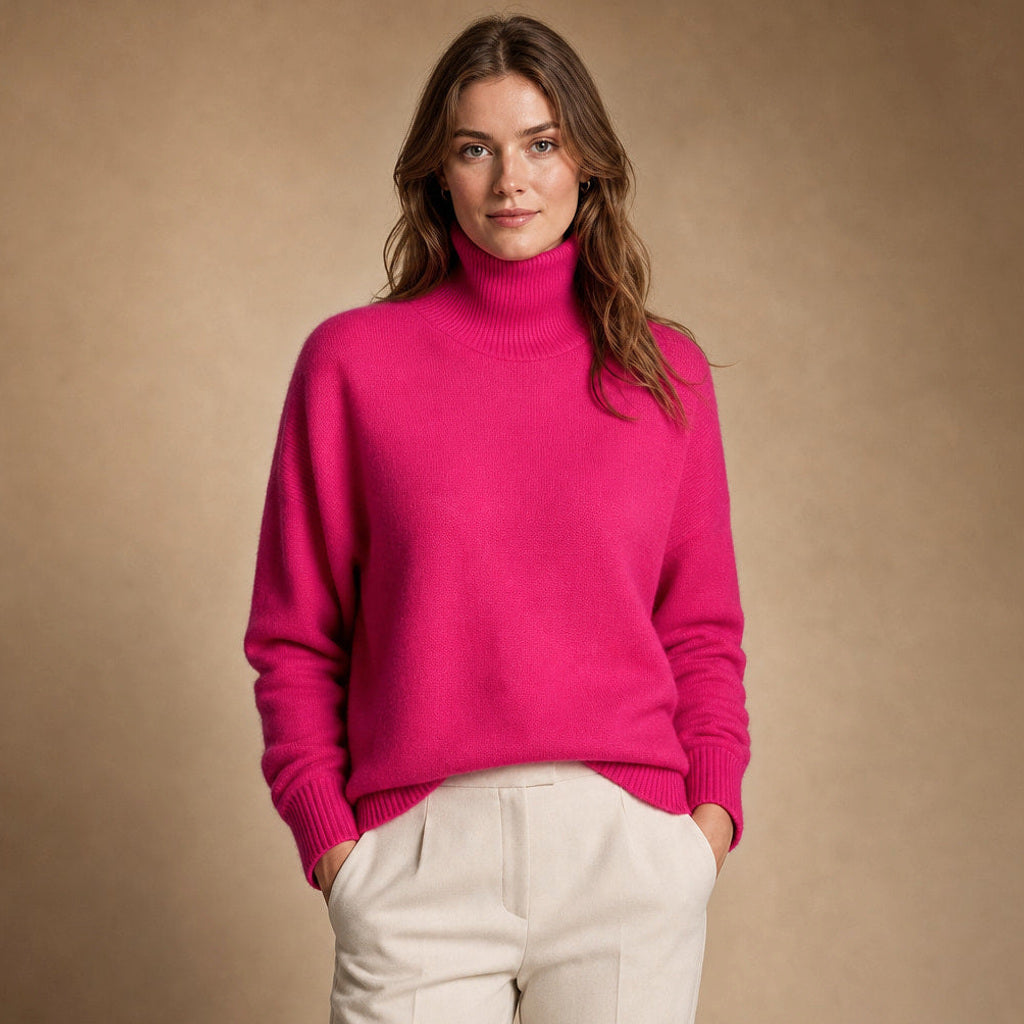 Sigwine | Feinstrick-Pullover mit Rundhals in Pink – Premium Editorial