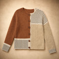 Sofie | Strickjacke im Patchwork mit offener Front – Produktfoto