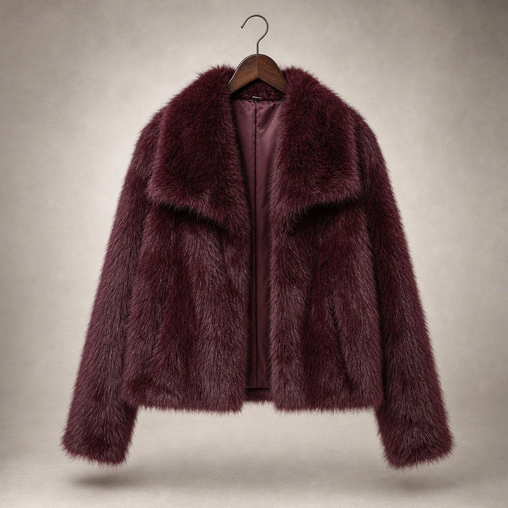 Sonja | Wickelmantel mit Schalkragen Bordeaux – Produktfoto