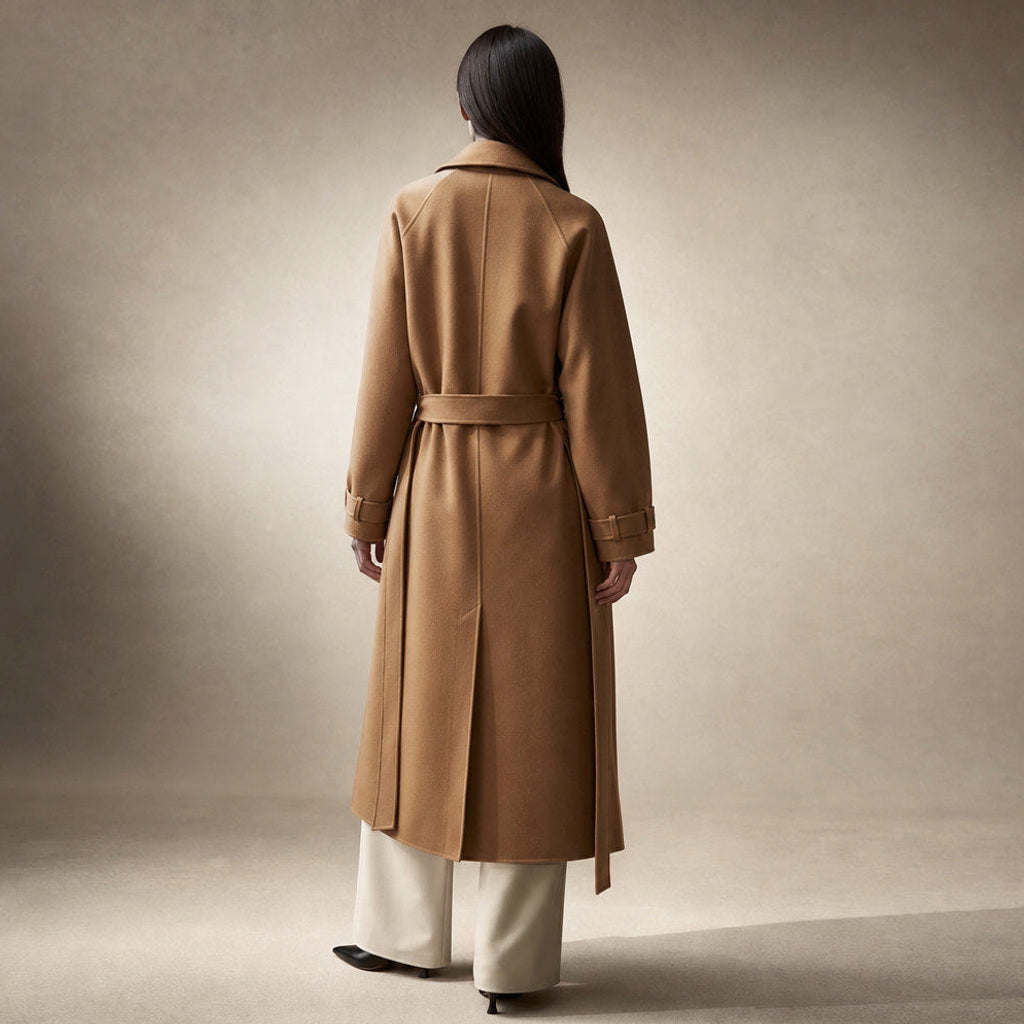 Strudel | Wollmantel mit Satinfutter gerader Schnitt – Gesamtlook