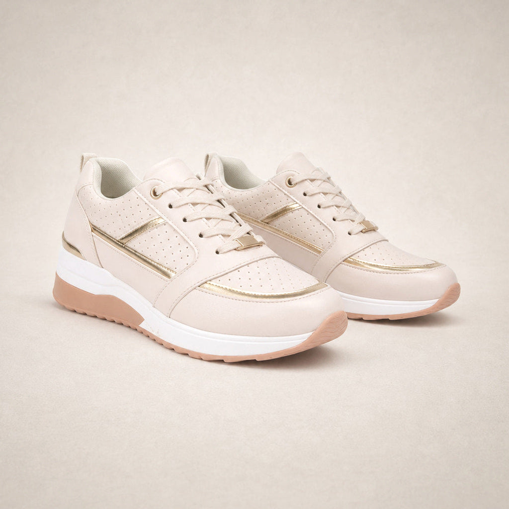 Sulamith | Sneaker mit verstecktem Keilabsatz Beige – Produktfoto