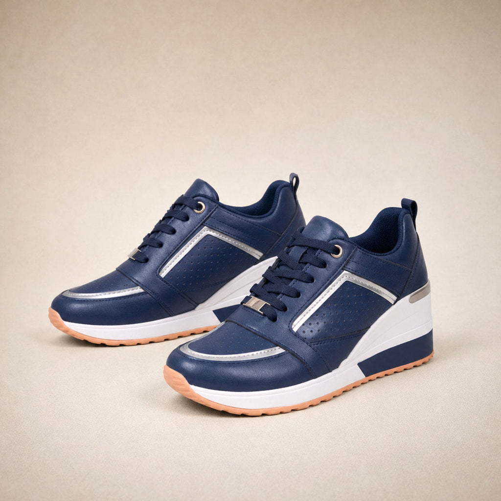 Sulamith | Sneaker mit verstecktem Keilabsatz Blau – Produktfoto