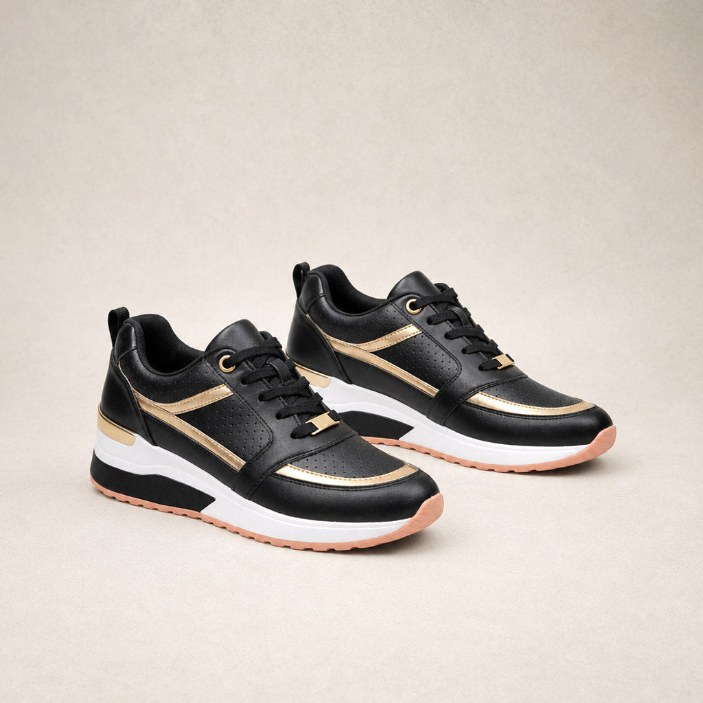 Sulamith | Sneaker mit verstecktem Keilabsatz Schwarz – Produktfoto