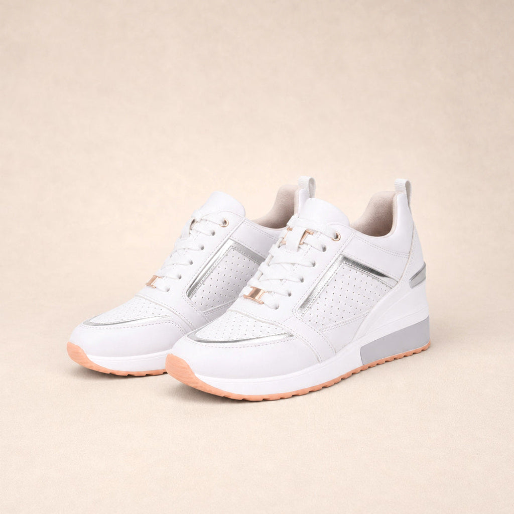 Sulamith | Sneaker mit verstecktem Keilabsatz Weiß – Produktfoto