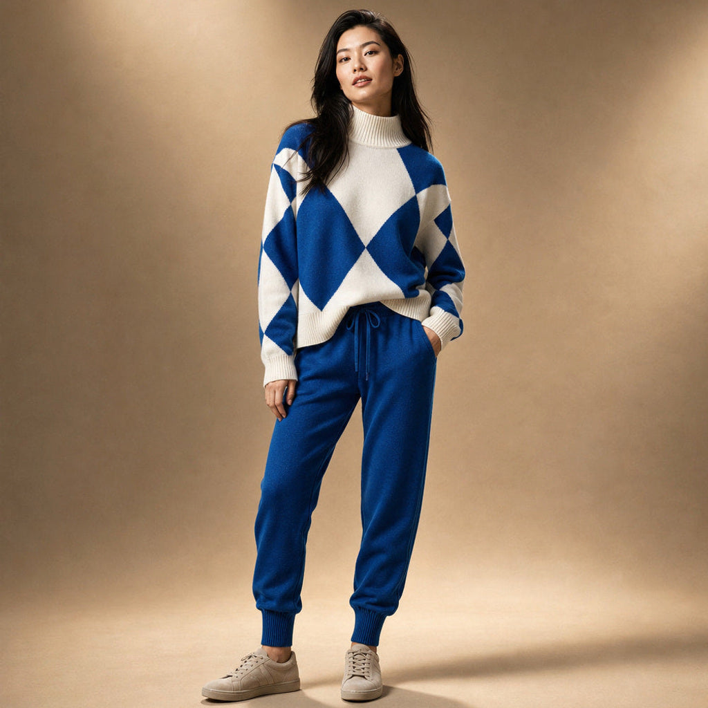 Thodil | Strick-Set aus Schurwollmischung Cobalt Blue – Produktfoto