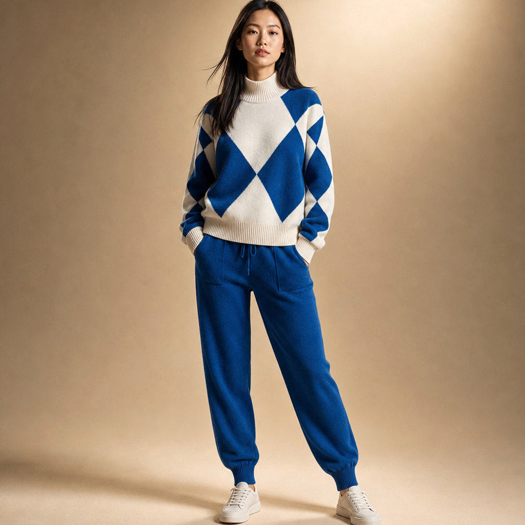 Thodil | Strick-Set aus Schurwollmischung in Cobalt Blue – Premium Editorial