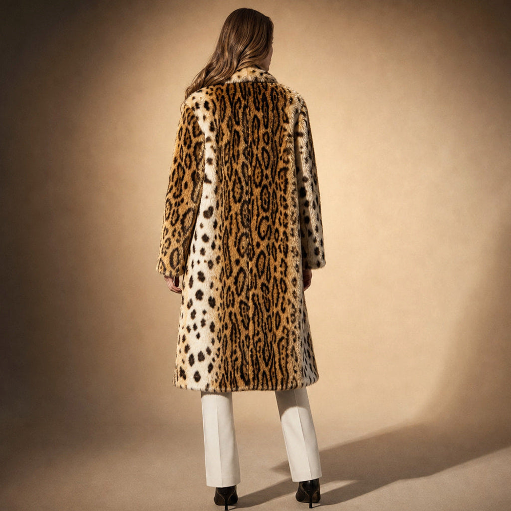 Timothea | Winterjacke mit Leopardenmuster in Braun Braun – Gesamtlook