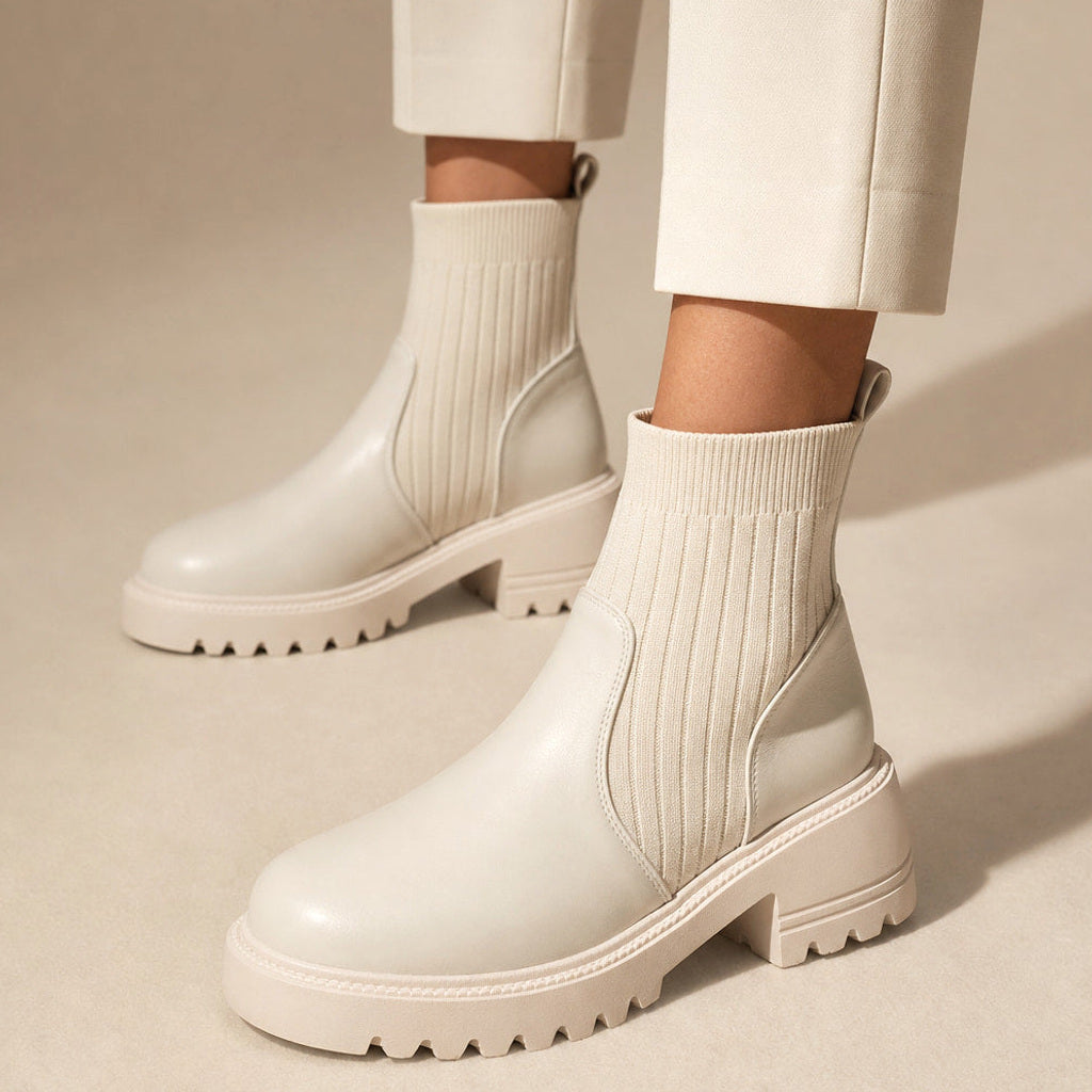 Ulrika | Chelsea Boots mit Rippschaft und Blockabsatz – Produktfoto