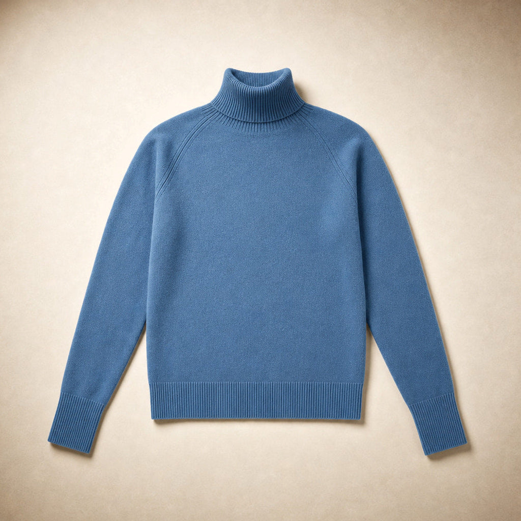 Witteke | Rollkragenpullover aus Merino-Kaschmir-Mischung Blau – Produktfoto